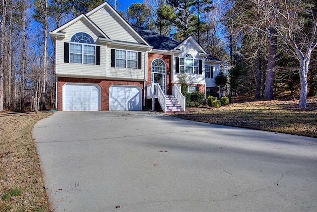 raised ranch with a garage