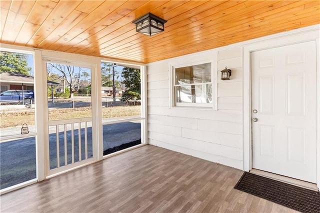 view of unfurnished sunroom