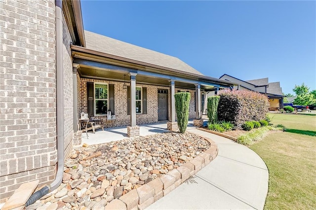 exterior space with covered porch