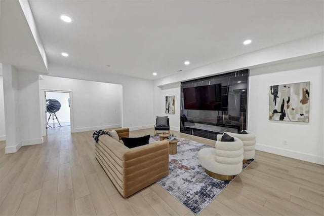 living room featuring light hardwood / wood-style floors