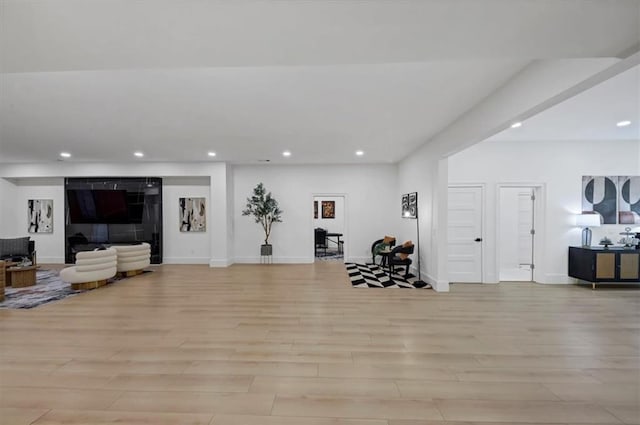 living room featuring light hardwood / wood-style flooring