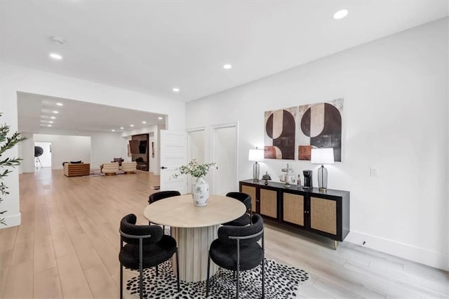 dining area featuring light hardwood / wood-style floors