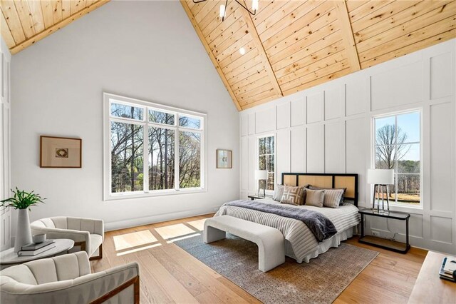 605 Claxton Ln, Milton, GA 30004 - bedroom with a decorative wall, wood ceiling, and multiple windows