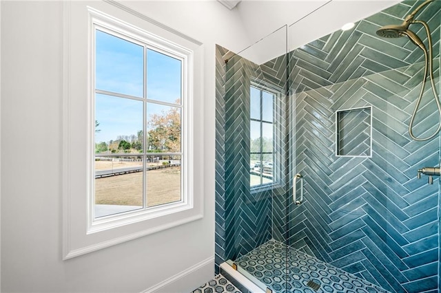 605 Claxton Ln, Milton, GA 30004 - full bathroom featuring baseboards and a shower stall