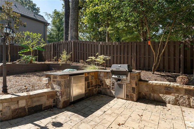 view of patio / terrace featuring area for grilling and grilling area