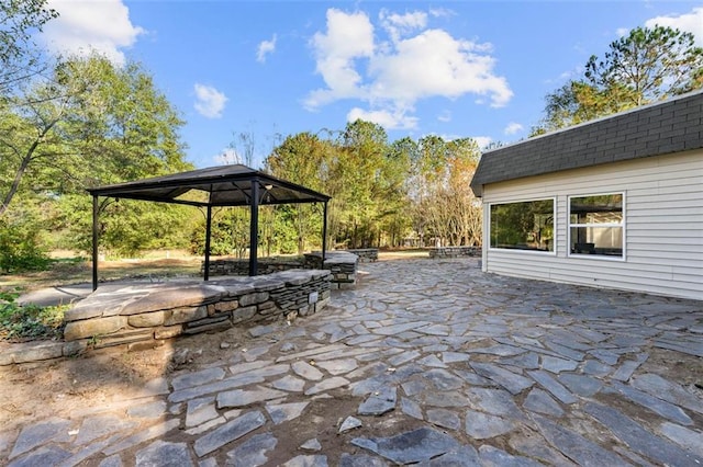 view of patio / terrace featuring a gazebo