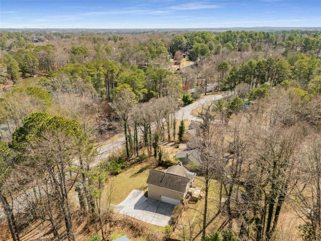 aerial view featuring a forest view