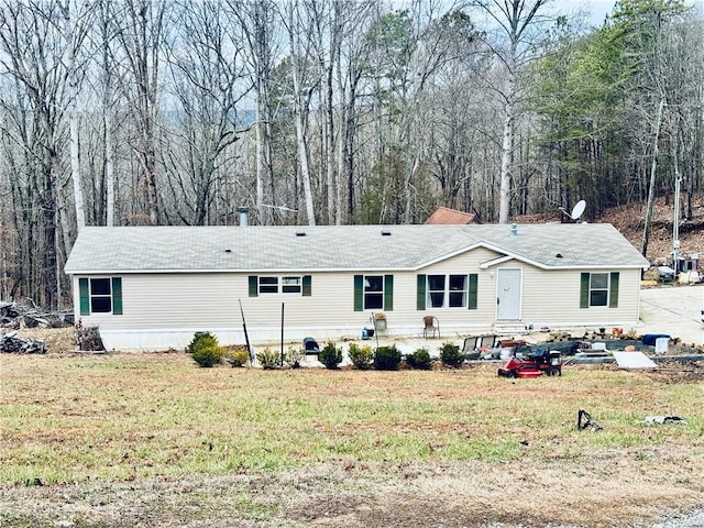 rear view of property with a yard