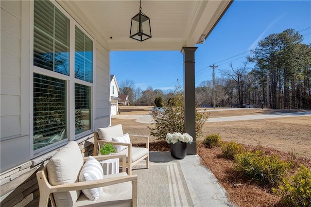 view of patio with a porch