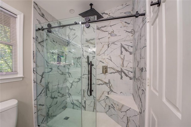 1019 Whippoorwill Rd, Monticello, GA 31064 - bathroom with a marble finish shower and toilet