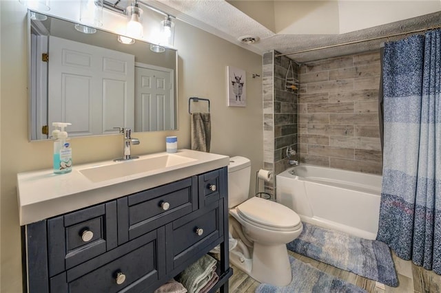 1019 Whippoorwill Rd, Monticello, GA 31064 - full bathroom featuring shower / bathtub combination with curtain, vanity, and wood finished floors