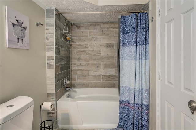 1019 Whippoorwill Rd, Monticello, GA 31064 - full bathroom featuring shower / bath combination with curtain and a textured ceiling