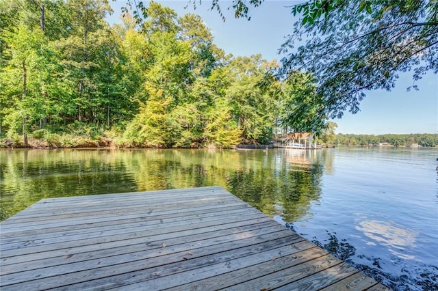 1019 Whippoorwill Rd, Monticello, GA 31064 - dock area with a water view and a view of trees