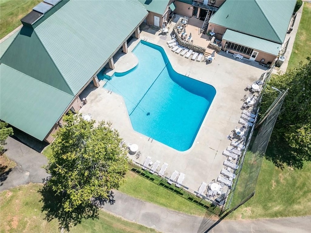 1019 Whippoorwill Rd, Monticello, GA 31064 - view from above of property featuring a pool area