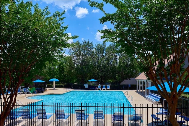 view of pool with a patio