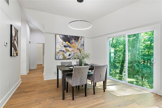 dining room featuring light wood-type flooring