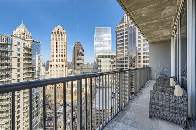 balcony with a view of city