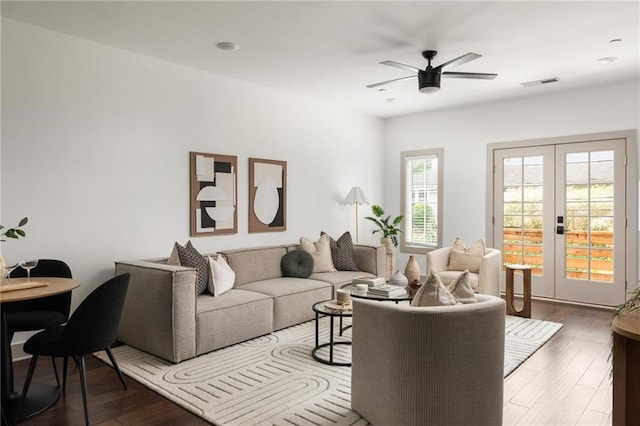 1196 Wylie St SE, Atlanta, GA 30316 - living room featuring ceiling fan and wood finished floors