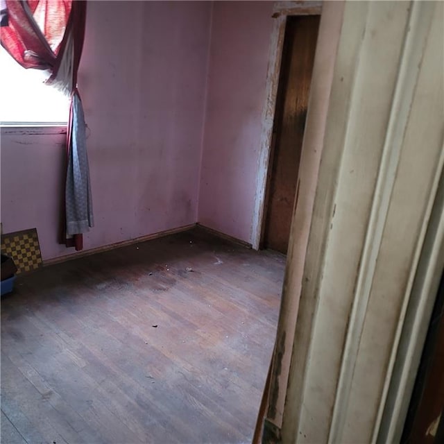 empty room with hardwood / wood-style floors