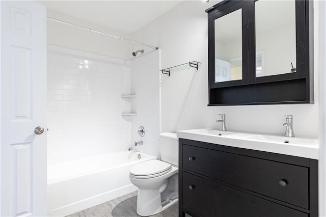 2901 Lenox Way NE Unit 902, Atlanta, GA 30324 - bathroom with toilet, double vanity, and shower / tub combination