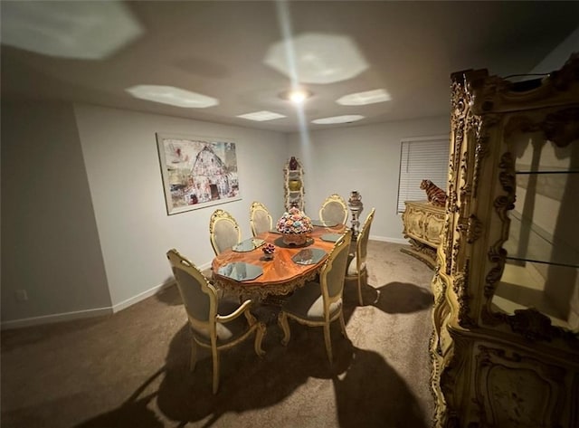 view of carpeted dining room