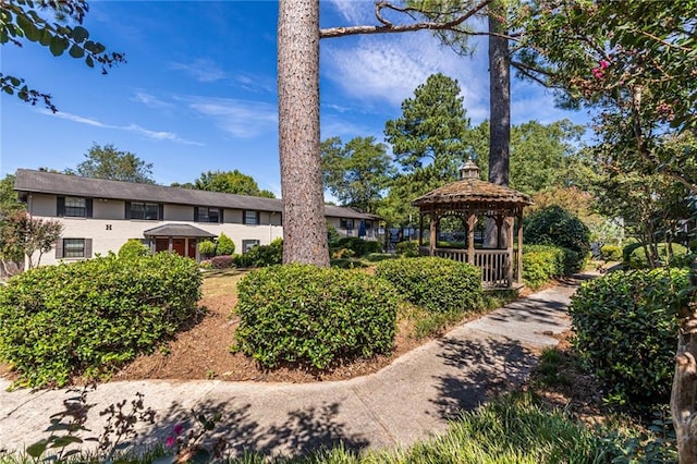 exterior space featuring a gazebo