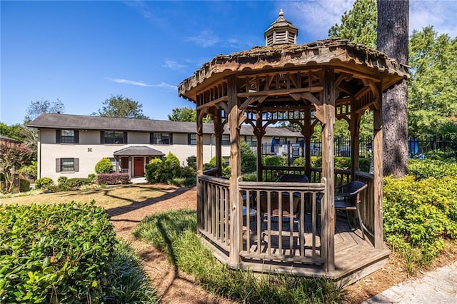 view of community featuring a gazebo