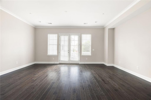 164 Blakemore Dr, Smyrna, GA 30080 - spare room featuring crown molding and dark wood-style floors