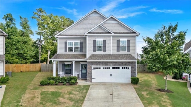 7 Wilmer Way, Cartersville, GA 30120 - craftsman house featuring driveway, an attached garage, a shingled roof, and a porch