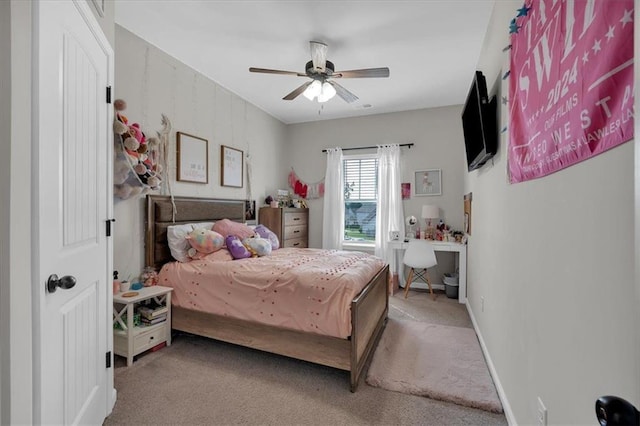 7 Wilmer Way, Cartersville, GA 30120 - bedroom featuring light colored carpet, a desk, and a ceiling fan
