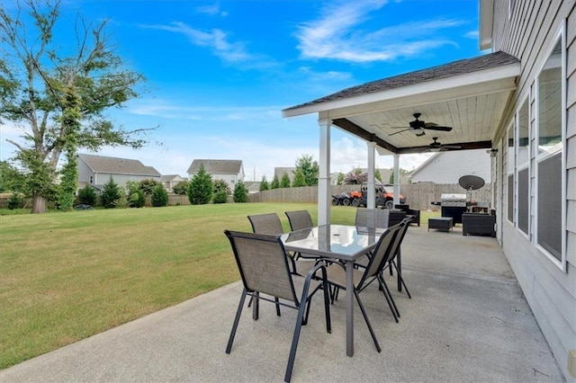 7 Wilmer Way, Cartersville, GA 30120 - view of patio with a ceiling fan, outdoor dining area, and outdoor lounge area