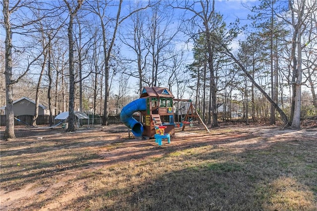 communal playground with fence