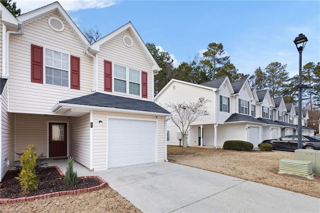 view of property with a garage