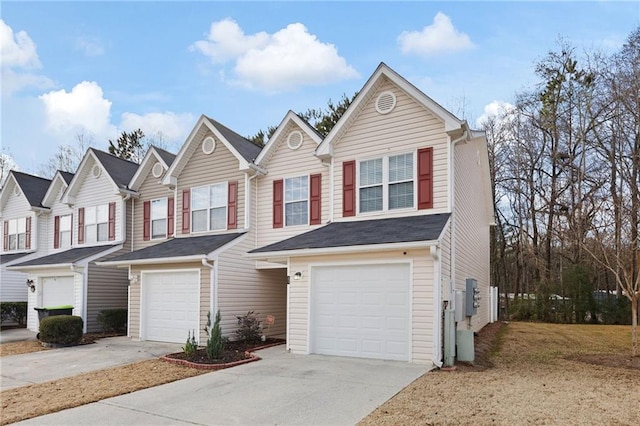 view of front of home with a garage