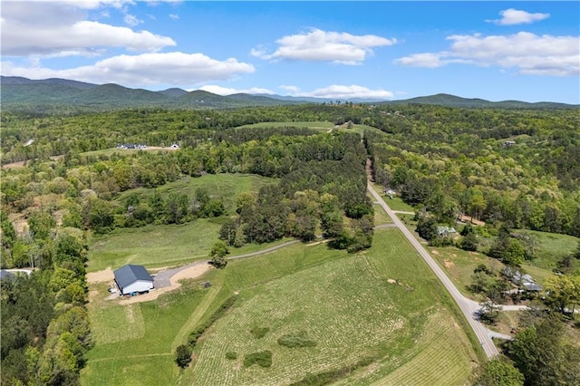 drone / aerial view with a mountain view