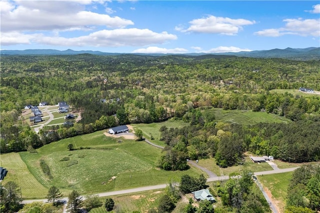 bird's eye view with a mountain view