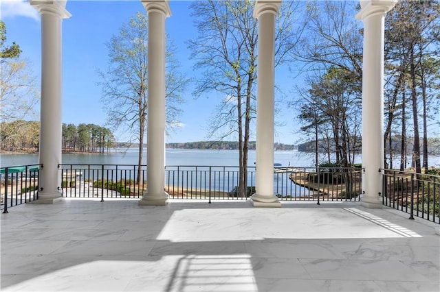 1070 Prosperity Pt, Greensboro, GA 30642 - view of patio / terrace featuring a water view