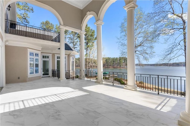 1070 Prosperity Pt, Greensboro, GA 30642 - view of patio featuring a water view