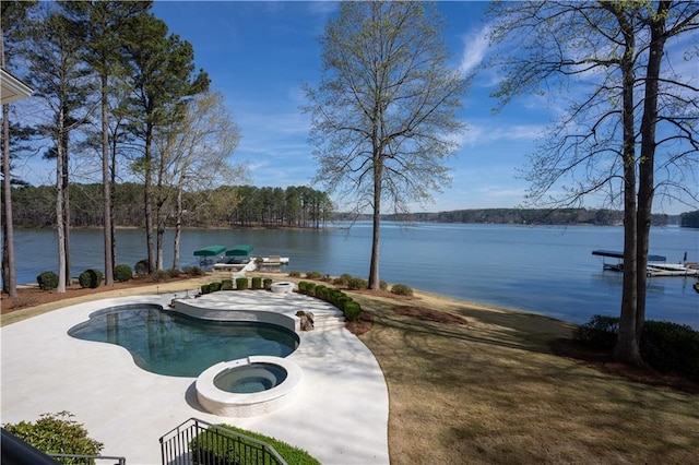 1070 Prosperity Pt, Greensboro, GA 30642 - swimming pool featuring a water view and a patio area