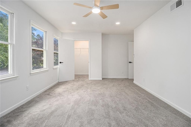 657 Stratford Green Way, Avondale Estates, GA 30002 - unfurnished bedroom featuring carpet, recessed lighting, baseboards, a spacious closet, and ceiling fan