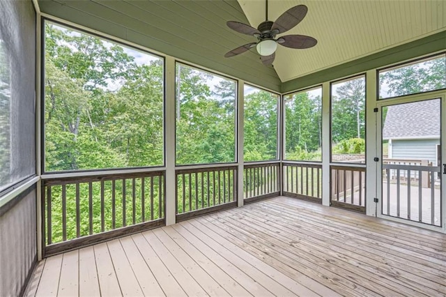 46 Grand Georgian Ct NE, Cartersville, GA 30121 - unfurnished sunroom featuring ceiling fan