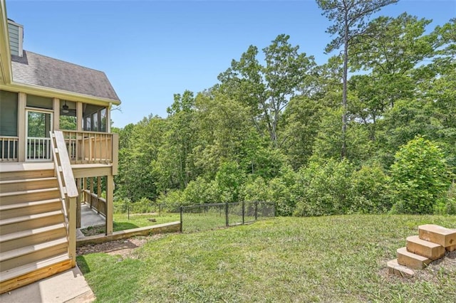 46 Grand Georgian Ct NE, Cartersville, GA 30121 - view of yard with a sunroom and stairs