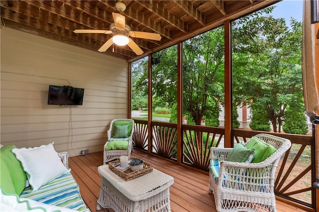 915 Summer Wind Pl, Roswell, GA 30075 - sunroom / solarium featuring a ceiling fan