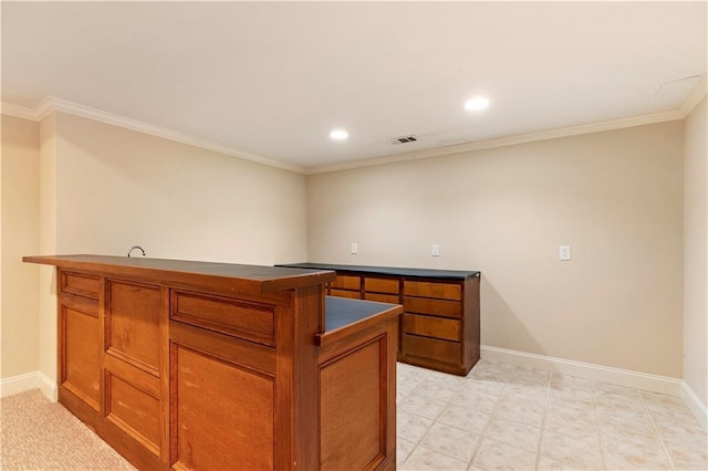 915 Summer Wind Pl, Roswell, GA 30075 - bar area featuring baseboards, ornamental molding, and recessed lighting