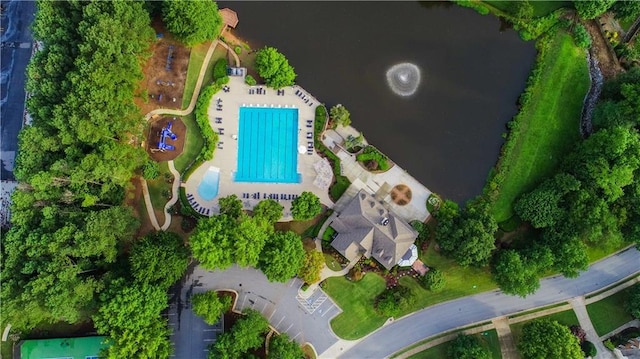 915 Summer Wind Pl, Roswell, GA 30075 - aerial overview of property's location featuring a pool area