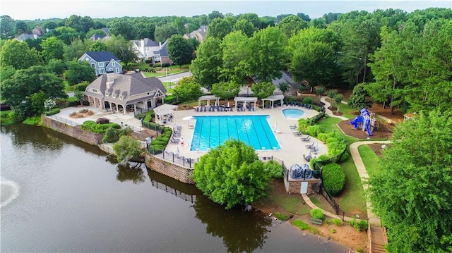 915 Summer Wind Pl, Roswell, GA 30075 - drone / aerial view of a nearby body of water and a pool area