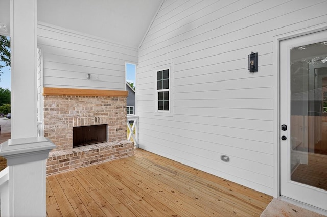 305 Milledge Ave, Monroe, GA 30655 - wooden terrace with an outdoor brick fireplace