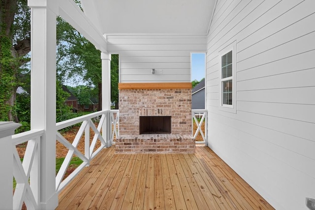 305 Milledge Ave, Monroe, GA 30655 - wooden terrace with an outdoor brick fireplace