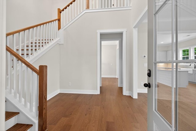 305 Milledge Ave, Monroe, GA 30655 - foyer entrance with wood finished floors and stairway
