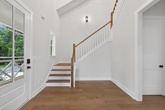 305 Milledge Ave, Monroe, GA 30655 - entrance foyer featuring stairs and wood finished floors